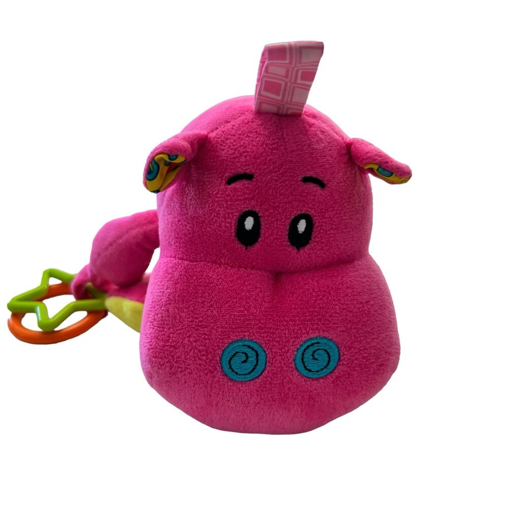 Nuby Infant Teething Toy Pink Hippo Stuffed Toy Plush Stuffy Plushy Hang strap